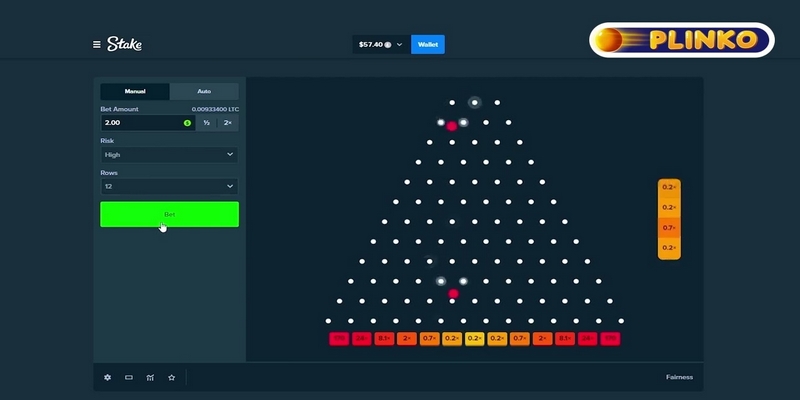 Khi chơi plinko phổ biến với lựa chọn cược màu xanh lá, da trời và màu vàng